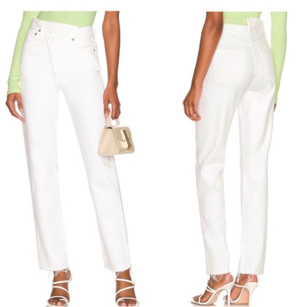 Agolde criss cross straight denim jeans white size 24